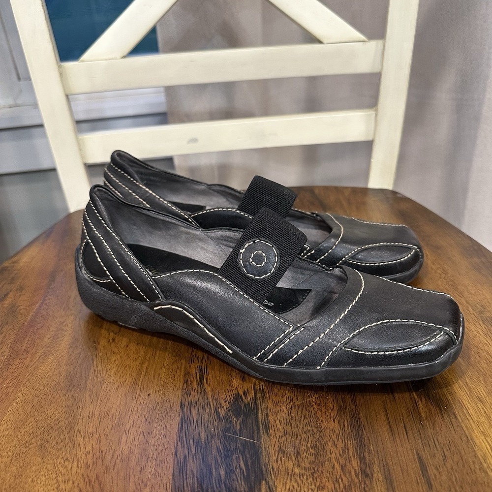Auditions Womens Shoes Mary Janes Leather Size 8 Wide Black Flats